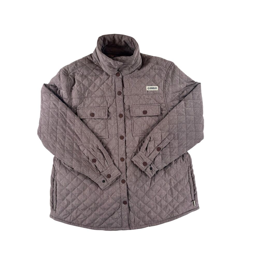Magellan Outdoors Mens Pecos Ridge Quilted Shirt Jacket  - Mauve / Maroon  - 2XL